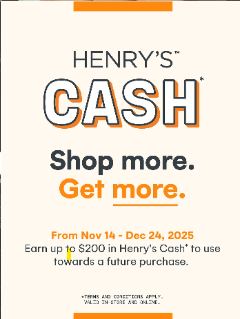 Henry's Cash promo